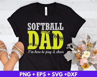 Softball Dad SVG, Funny T-Shirt Design (Digital Download)