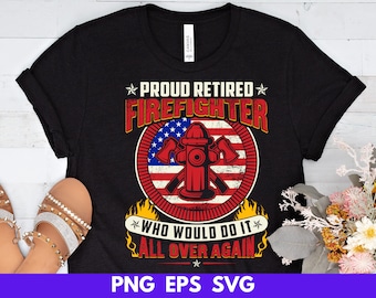 Trotse gepensioneerde brandweerman ontwerp, SVG PNG EPS, Cricut silhouet (digitale download)