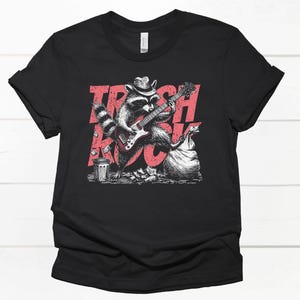 Retro Raccoon Guitar Tee, Music Lover Graphic T-Shirt, Unisex Animal Shirt, Vintage Style Raccoon Top, Funny Animal Tee