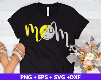 Softball Volleyball Mom SVG, Cricut Silhouette Cut Files (Digital Download)