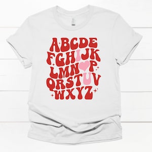 Valentine&#39;s Day Alphabet I Love You Tshirt, Love Tee, Romantic Shirt, Valentine&#39;s Gift, Unisex Valentine&#39;s Day Tshirt