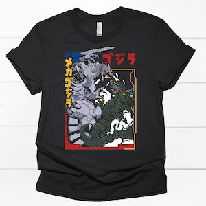 Godzilla VS Mechagodzilla Monster Japanese Kaiju Unisex Tee - Unique T-shirt for Fans of Giant Monsters, Kaiju Enthusiasts, Movie Buffs -