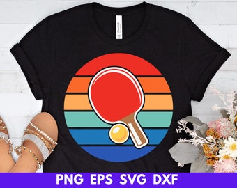 Retro Table Tennis Paddle SVG, Cricut Cut File (Digital Download)