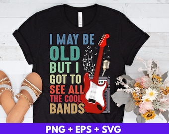 Design SVG engraçado de pai guitarrista, música rock (download digital)