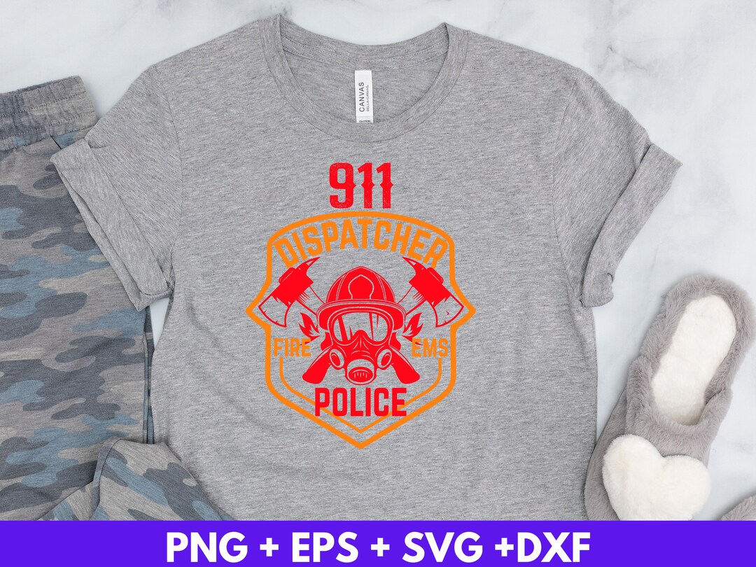 911 Dispatcher Emblem SVG, Firefighter Police EMS Design (digital ...