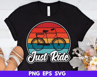 Just Ride Cycling vintage design, SVG PNG EPS (digitale download)