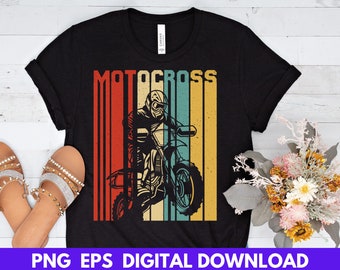 Motocross Retro Motorcycle Design Png & Eps Digital Download, sublimation printing, T-shirt Printing