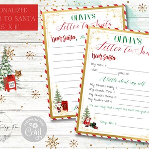 Brief an den Weihnachtsmann, personalisierter Weihnachtsbrief, lieber Weihnachtsbrief, Weihnachtswunschliste, Brief an den Nordpol, Weihnachtsgeschenkliste, bearbeitbar