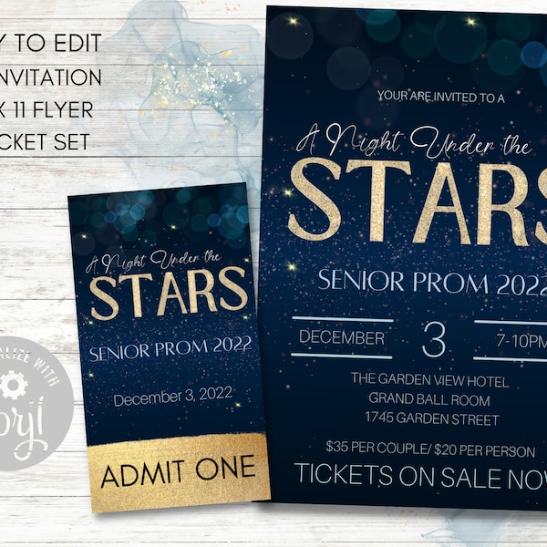 Under the Stars Invitation - Etsy