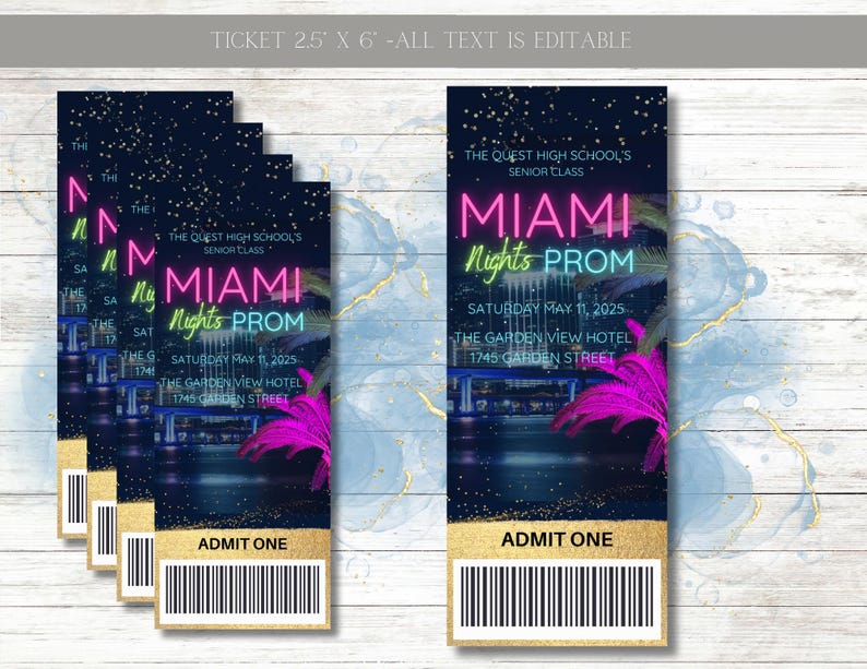 Prom Stack A Night in the City New York Invitation and Flyer and Ticket Set, Prom ...