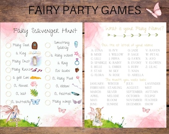 Fairy Scavenger Hunt and What's my Fairy Name, Fairy Games, Birthday,  Enchanting Forrest, Fairy Party Supplies,Woodlands Fairy,Pixie, Print