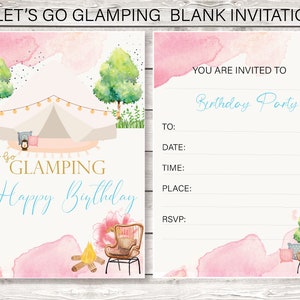 Let's Go Glamping Birthday Invitation, Printable Glamping Invite ...