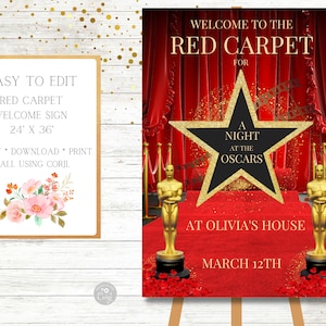 Roter Teppich Willkommensschild, Poster, Nacht bei den Oscars, VIP-Pass, Hollywood, Lichter-Kamera-Aktion, Geburtstagsfeier, Abschlussball, Schultanz