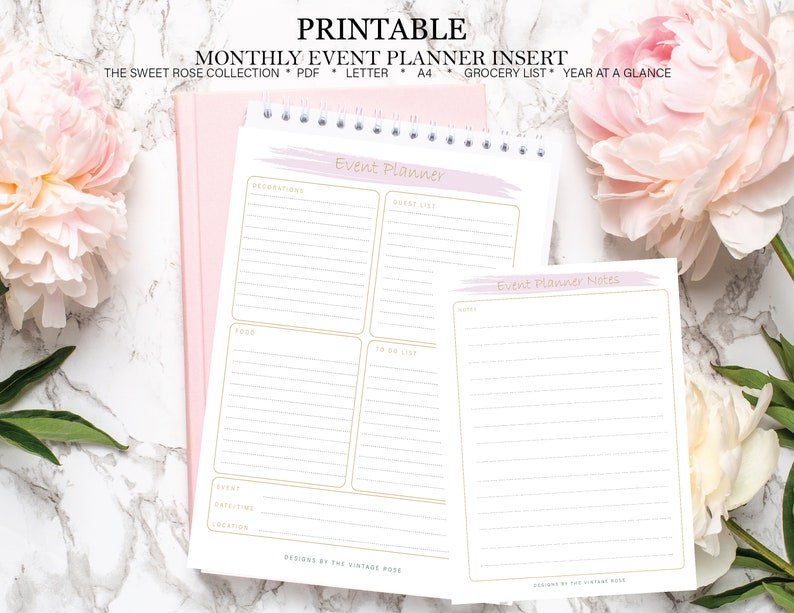Printable Planner Essentials Planner Inserts 2022 Calendar Etsy