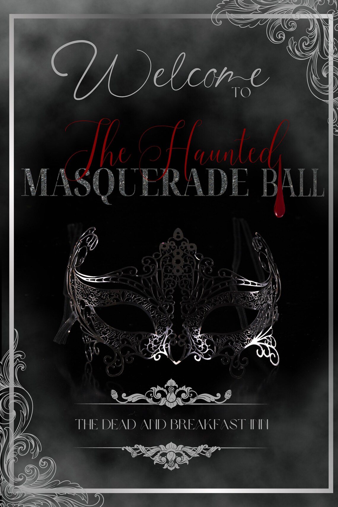 Haunted Masquerade Ball Welcome Sign, Editable, Corjl, , Halloween ...