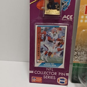 Thurman Thomas 1991 NFL Mvp Karte & Sammler Pin Ungeöffnet - Buffalo Bills - NFL Karten - Sportkarten - NFL Pin - Sammler Pins