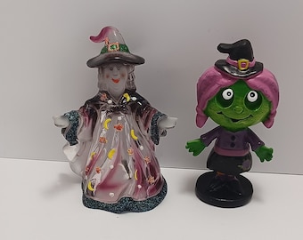 Déco de statue de sorcière d'Halloween - Halloween - décoration d'Halloween - sorcière - statue de sorcière - décoration de sorcière - figurine de sorcière - figurines des fêtes