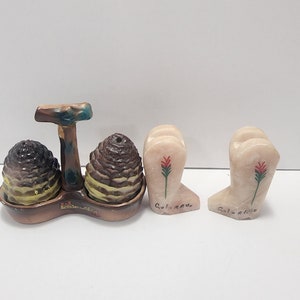 Vintage Salt and Pepper Shakers 2 Sets of 2 - Colorado - Pikes Peaks  - Salt And Peppers - Souvenir  - Colorado Souvenir  - Pikes Peak