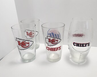 Kansas City Chiefs Vintage Drinking Glasses - Coors Light - Kansas City Chiefs - Glasses - Football Glasses - Chiefs Glasses