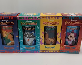 Walt Disney Classic Pocahontas Glasses Collectable Burger King 1995 -  Disney - Disney Glasses - Burger King Glasses - Pocahontas