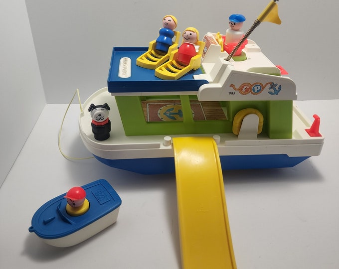 1972 Vintage Fisher Price Full Set Family Boat Playset - Etsy