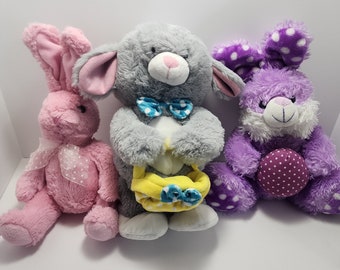 Lotto di 3 coniglietti di peluche di Pasqua - Animali di peluche - Coniglietto musicale - Pasqua - Regalo di Pasqua - Coniglietto di Pasqua - Coniglietto - Coniglietto di peluche