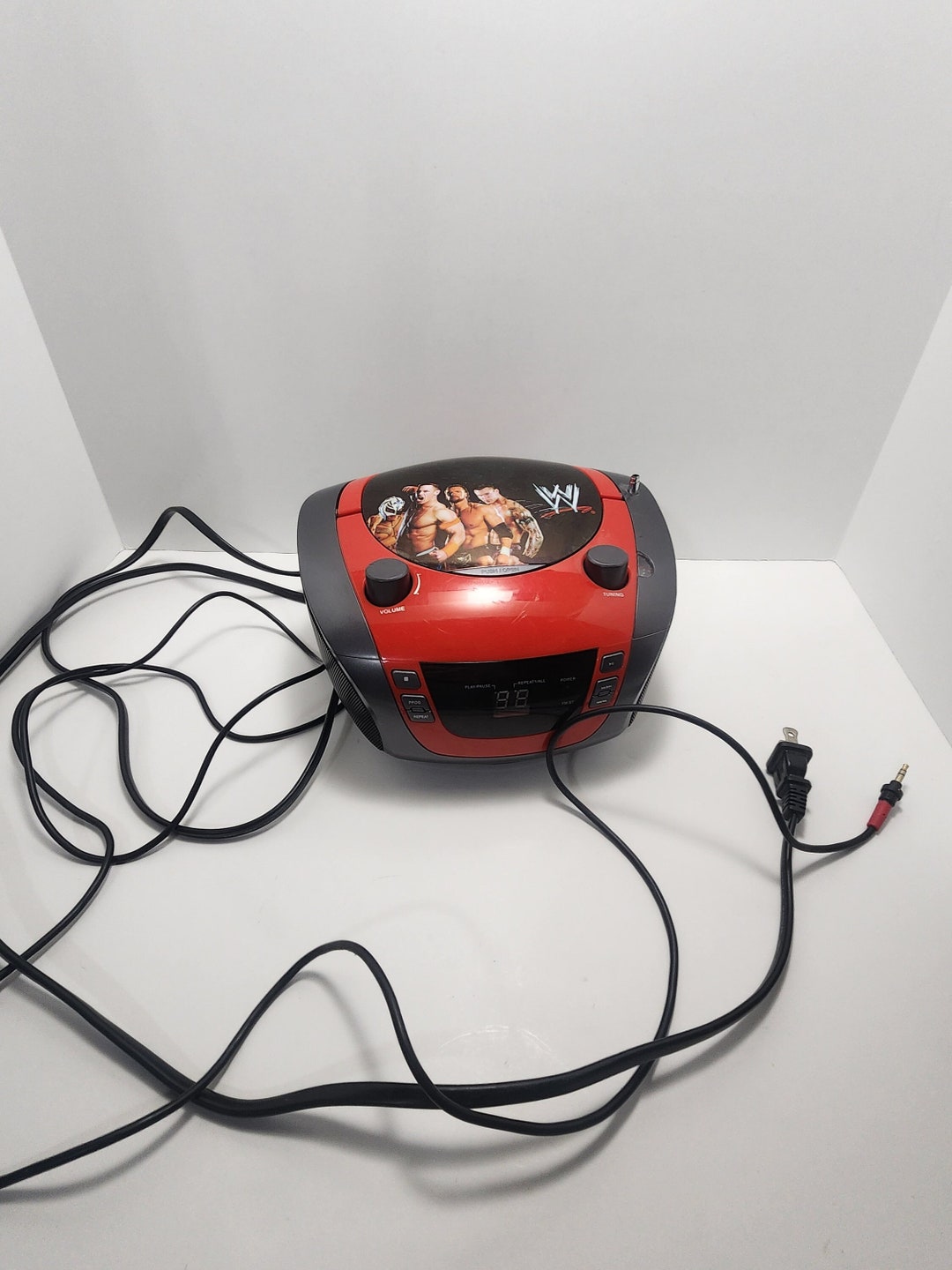 Wwe Boombox With Auxiliary Cable Boombox WWE Gift WWE WWE Wwf Gifts Cd