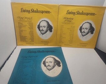 1962 Living History Shakespeare Ming Henry Vintsge Vinyl Records - Records - Vinyl - Vinyl Record - American History - Poetry