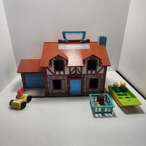 Mini Bus Fisher-Price Little People 1969 - Véhicule Vintage En Plastique (occasion)