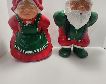 サンタクロース夫妻の人形 ヴィンテージ マロリー モールド サンタクロース夫妻 陶器