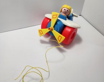 Fisher Price 1980 Vintage Pull Toy Airplane - Fisher Price - Fisher Price Toys - Vintage Fisher Price - Pull Toys - Airplane - Little People