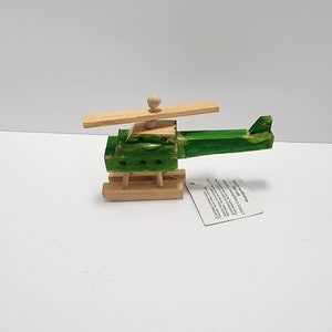 Vintage Small Wooden Crafted Helicopter - Helicopter - Crafted - Wooden Helicopter - Helicopter Toys - Airplane - Airplane Toys - Carved