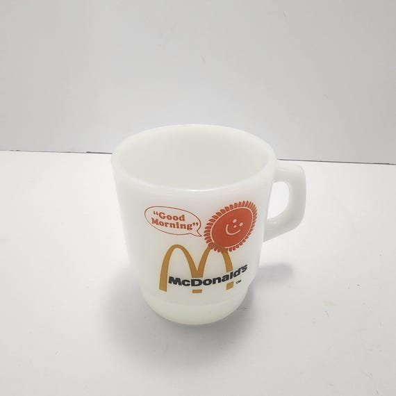 Vintage McDonald's Anchor Hocking Fireking Milk Glass Classic Coffee Mug - McDonald's- McDonald's Coffee Mug - Mugs - Milk Glass - Vintage
