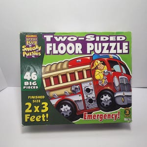 Firefighter Firetruck Kids BIG Floor Puzzles Double Sided - Puzzles - Floor Puzzle - Kids Puzzles - Big Puzzles - Firefighter - Firemen