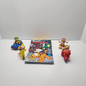1989 Garfield Complete Set of 4 Figures - Happy Meal Toys - Mcdonalds - Garfield - Garfield Toys - Mcdonalds Toys - 1980s - Vintage Toys