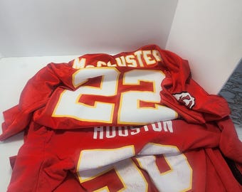 90s Vintage Derrick Thomas #58 Kansas City Chiefs Logo 7 Jersey T