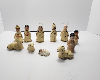 1980er Vintage Krippenset - Krippe - Krippengeschenke - Krippenfiguren - Krippenset - Religiöse Geschenke - Religiöse Figuren - Kirche