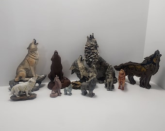 Howling Wolf Figurines - Wolves - Howling Wolves - Animals - Wildlife Decor - Wolf Gifts - Wolf Figures