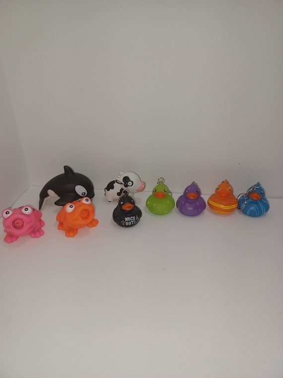 Kids Bath Toys Lot Ducks Whale Frogs Squeak Toys Duck Toys Rubber