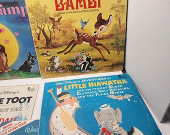Walt Disney 1969 Vinyl Record Storybooks - Bambi - Lady and the