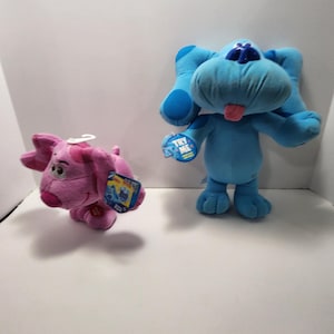 1997 Tyco Blue&#39;s Clues Lot of 2 Interactive Talking Plush Figures - Blue - Blue&#39;s Blue&#39;s- Nickelodeon - Nick - Plushies - Stuffed Animals