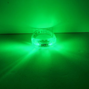 Halloween Light Up Green Wrist Band - Halloween  - Light Up - Wristband - Halloween Lights - Dark Toys - Glow In The Dark