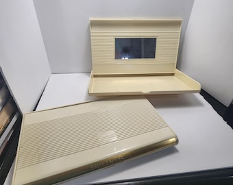 Estuche de maquillaje vintage de Estée Lauder con espejo, color crema, de plástico rígido - Estée - Maquillaje - Estuche de maquillaje - Estuches - Maquillaje vintage