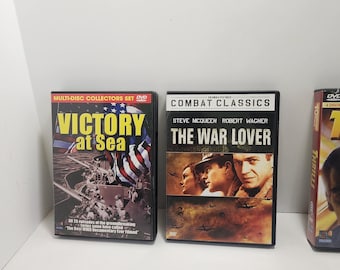Vintage War DVD Movies LOT Of 2 - War - Movies - Dvds - Army - Army Movies - War Movies - Victory At Sea - The War Lover - Combat Classics
