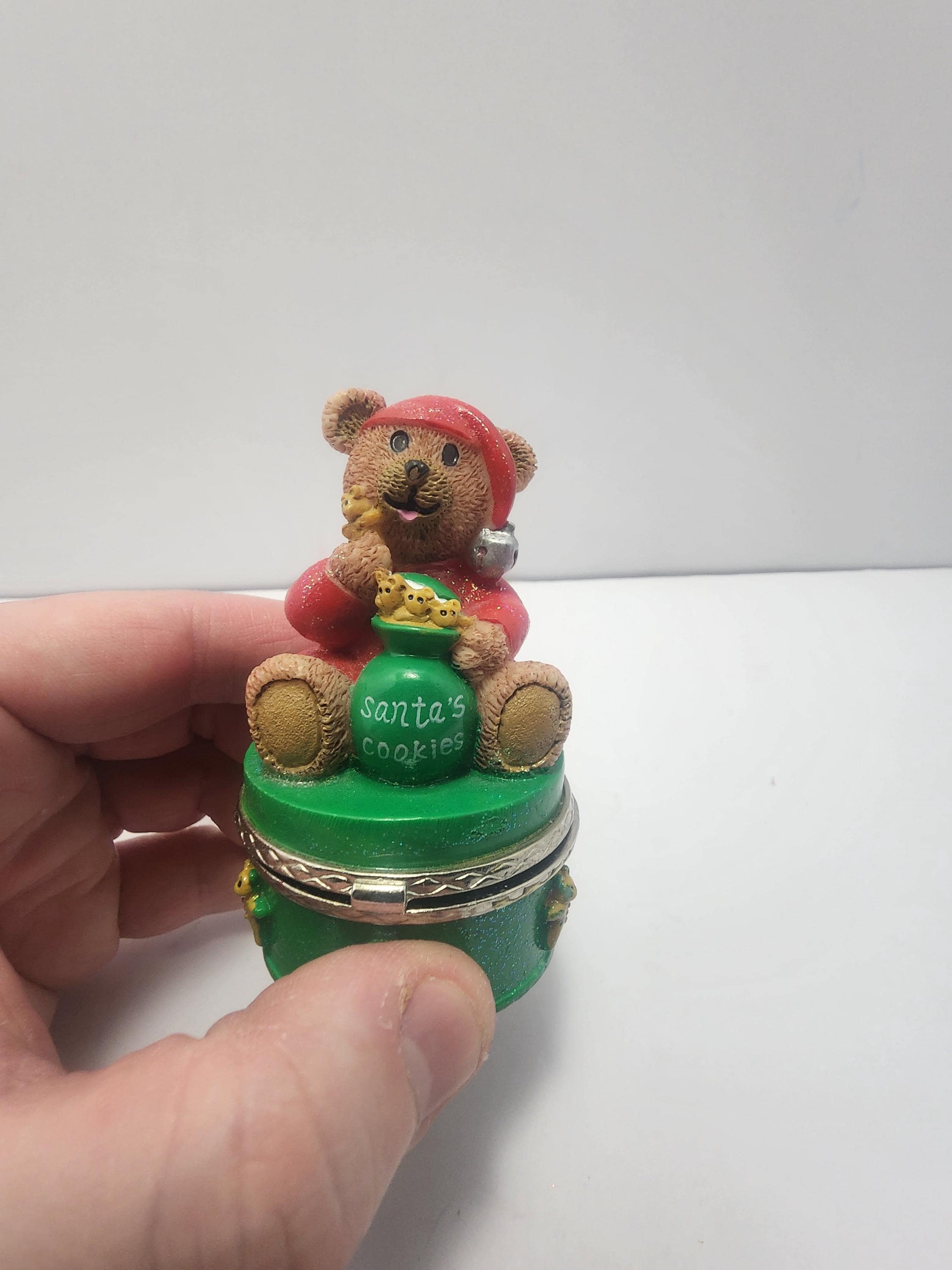 1999 Claire's Christmas Bear Secret Trinket Box - Claire's