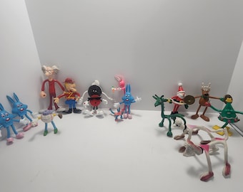 Bendable 1970 1980 Action Figures - Rocky and Bullwinkle