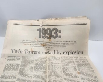 1993 The Twin Towers Newspaper Article - History - War  - Twin Towers - Articles - America - Newspaper - Newspapers - World Events