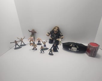 Wwf Action Figures Vintage & Minature Figures LOT - Wwe - Wwf - Wrestlers - Wrestling Figures - Vintage Toys - Hhh - The Undertaker