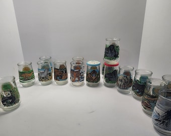 Frascos de gelatina Welchs: Especies en peligro de extinción, colección de vidrio - Especies en peligro de extinción - Fauna silvestre - Tigre siberiano - Elefante - Frascos de gelatina