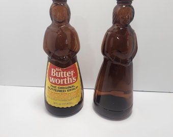 Vintage Mrs Butterworths Syrup Glass Container - Butterworth - Syrup - Vintage Food - Collectable Glass - Glass Jar - Food Container